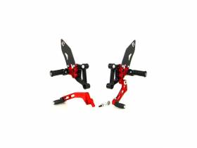 Sp Adjustable Rearsets Black Red Ducabike DBK For Ducati 848 2007 > 2013