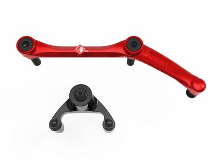 SAS17A Kit Mount Steering Damper Black Red Ducabike DBK For Ducati Monster 937 2021 > 2024