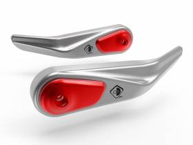 Handguards Protection Silver-red Ducabike DBK For Ducati Hypermotard 950 2019 > 2024