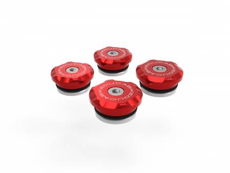 TTDSX01A Kit Frame Plugs Red Ducabike DBK For Ducati Desertx 2022 > 2024