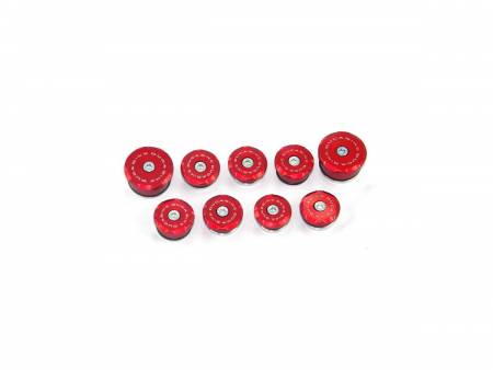 TTSF01A Kit Frame Plugs Red Ducabike DBK For Ducati Streetfighter 848 2011 > 2015