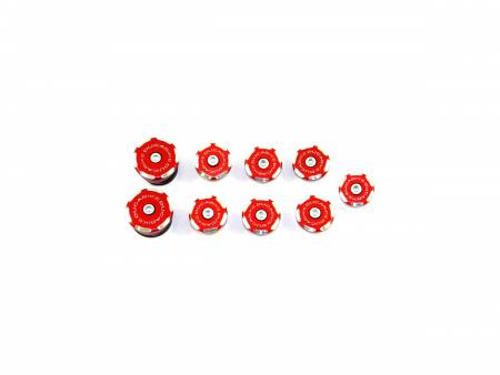 TTSF02A Kit Frame Plugs Red Ducabike DBK For Ducati Streetfighter 1098 2009 > 2014