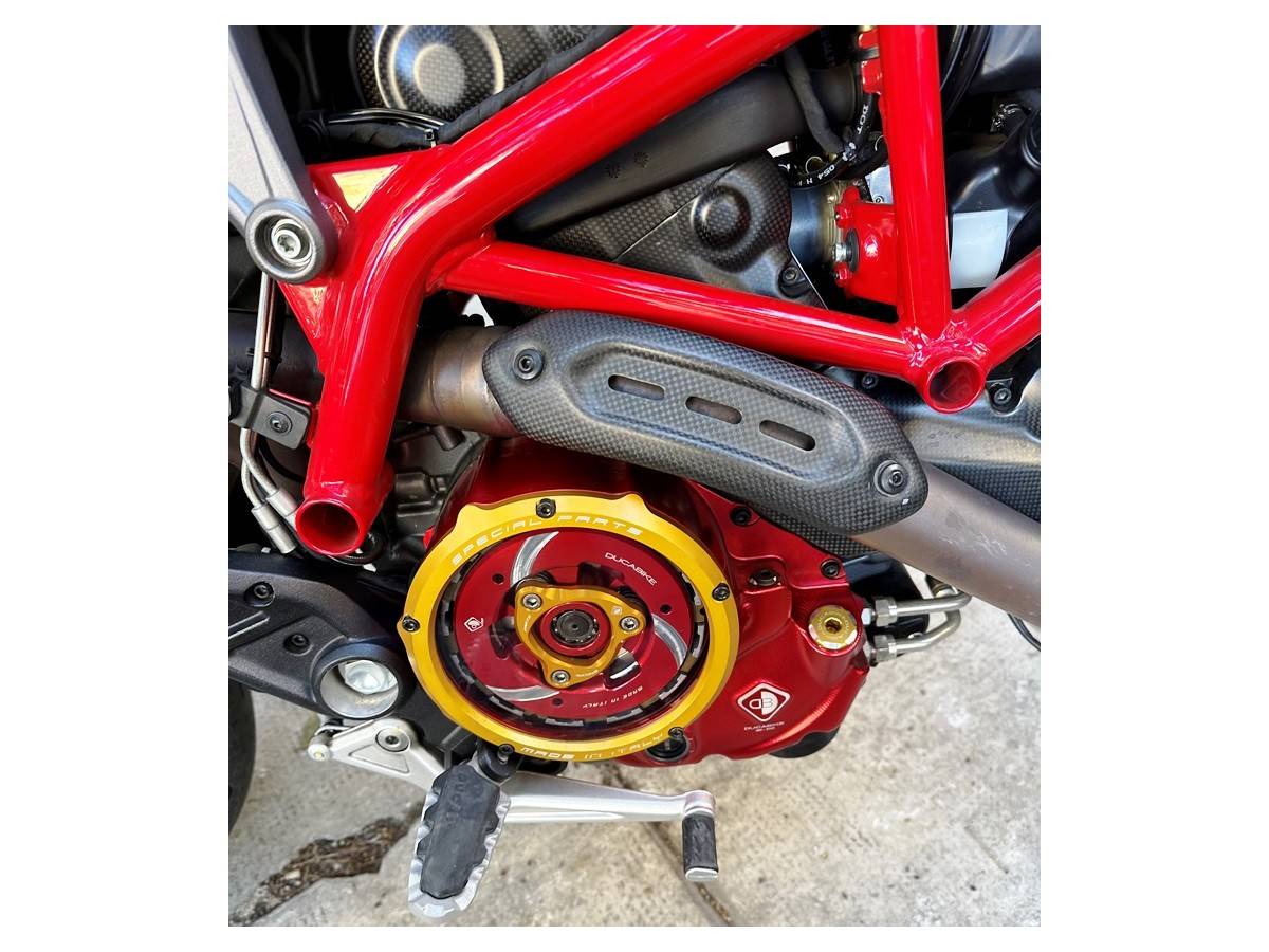 Couvercle Embrayage Bain d'Huile Transparent ROUGE-OR 3D-Evo Ducabike DBK CCDV05AB pour Ducati MONSTER 821 2014 > 2020