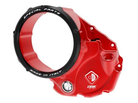 3D-Evo Ducabike DBK CCDV05AD Transparent Oil Bath Clutch Cover RED-BLACK 3D for Ducati SCRAMBLER 1100 2018 > 2022