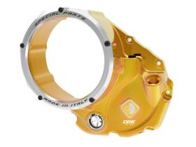 Tapa Embrague Baño Aceite Transparente ORO-SILVER 3D-Evo Ducabike DBK CCDV05BE para Ducati SCRAMBLER 1100 2018 > 2022