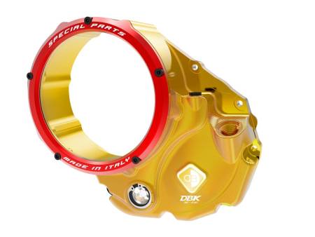 Tapa de embrague en baño de aceite 3D-Evo Ducabike DBK CCDV06BA ORO-ROJO para Ducati XDIAVEL 2016 > 2022