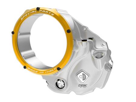 Couvercle d'embrayage à bain d'huile 3D-Evo Ducabike DBK CCDV06EB SILVER-ORO pour Ducati MULTISTRADA 1200 DVT 2015 > 2018