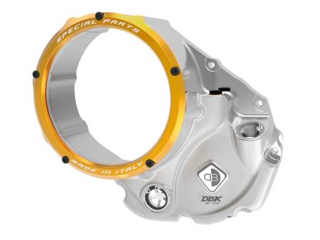 Couvercle d'embrayage transparent bain d'huile SILVER-ORO 3D-Evo Ducabike DBK CCDV10EB pour Ducati DESERTX 950 2022 > 2024