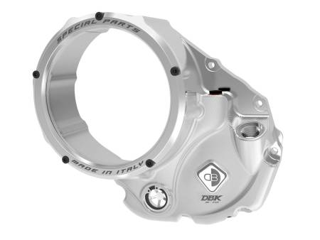 Transparenter Ölbad-Kupplungsdeckel SILBER 3D-Evo Ducabike DBK CCDV10EE für Ducati DESERTX 950 2022 > 2024