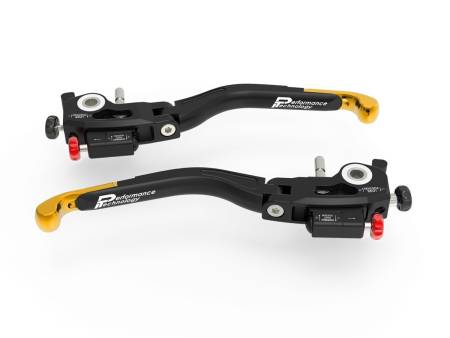 Adjustable Brake / Clutch Levers Double Adjustment Ducabike DBK L25B BLACK-GOLD for Ducati MULTISTRADA V4 / S 2021 > 2024