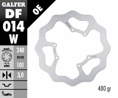 DF014W Galfer Front Brake Disc WAVE FIXED 240x3mm HM CRM 250 X 2007