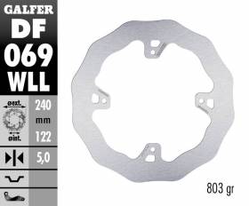 Galfer Disco Freno Posteriore WAVE FIXED SOLID 240X5MM HM CRF 250 MOTARD 2003 > 2006