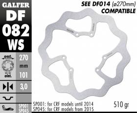 Galfer Disco Freno Anteriore WAVE FIXED OVERSIZE 270x3mm HONDA CRF 450 RS 2015