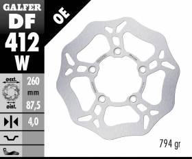 Galfer Front Brake Disc WAVE FIXED 260x4mm KYMCO PEOPLE GTI 125 2011 > 2012