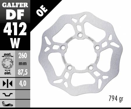 DF412W Galfer Front Brake Disc WAVE FIXED 260x4mm KYMCO PEOPLE GTI 125 