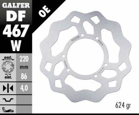 Galfer Front Brake Disc WAVE FIXED 220x4mm YAMAHA DT 200 R 1988