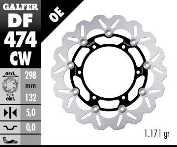 Galfer Disco de Freno Delantero WAVE FLOATING COMPLETE (C. ALU.) 298x5mm YAMAHA SCR 950 2017