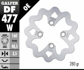 Galfer Front Brake Disc WAVE FIXED 160x3,5mm YAMAHA YFM 400 FGW GRIZZLY 2007