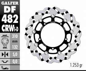Galfer Front Right Brake Disc WAVE FLOATING GROOVED 310x5mm YAMAHA FZ8 2010 > 2016