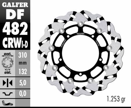 DF482CRWD Galfer Front Right Brake Disc WAVE FLOATING GROOVED 310x5mm YAMAHA FAZER 8 2010 > 2016
