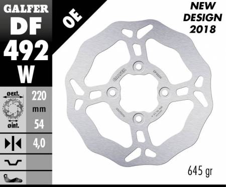 DF492W Galfer Front Brake Disc WAVE FIXED 220x4mm YAMAHA SP 125 MAGESTY 2001