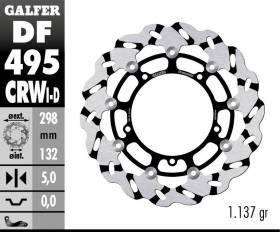 Galfer Front Right Brake Disc WAVE FLOATING GROOVED 298x5mm YAMAHA TRACER ABS GT 2018 > 2020