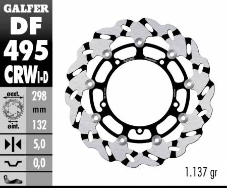 DF495CRWD Galfer Front Right Brake Disc WAVE FLOATING GROOVED 298x5mm YAMAHA NIKEN GT 2019 > 2020