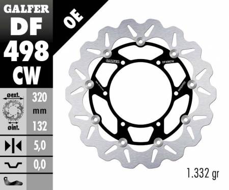 DF498CW Galfer Front Brake Disc WAVE FLOATING COMPLETE (C. ALU.) 320x5mm YAMAHA XP 500 T-MAX CUP 2003