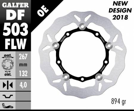 DF503FLW Galfer Front Brake Disc WAVE FLOATING (C. STEEL) 267x4mm YAMAHA XP 500 T-MAX ABS 2004 > 2007