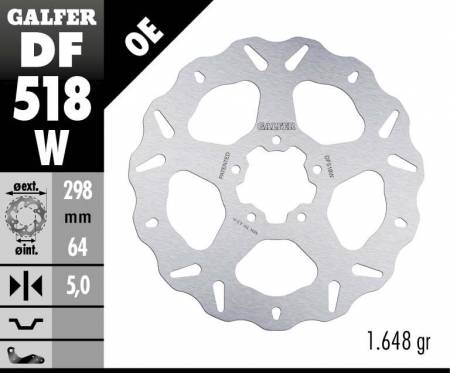 DF518W Galfer Rear Brake Disc WAVE FIXED 298x5mm INDIAN MOTORCYCLE SCOUT SIXTY 2016