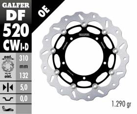 Galfer Front Right Brake Disc WAVE FLOATING COMPLETE 310x5m YAMAHA XTZE 1200 SUPER TENERE ABS 2014 > 2020