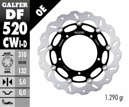 DF520CWD Galfer Front Right Brake Disc WAVE FLOATING COMPLETE 310x5m YAMAHA XTZ 1200 SUPER TENERE 2010 > 2020