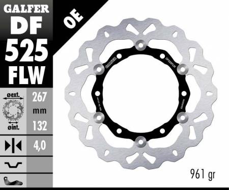 DF525FLW Galfer Front Brake Disc WAVE FLOATING (C. STEEL) 267x4mm YAMAHA XP 500 T-MAX ABS 2008