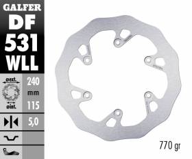 Galfer Disco Freno Posteriore WAVE FIXED SOLID 240X5MM YAMAHA YZ 450 F 2020