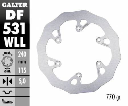 DF531WLL Galfer Disco Freno Posteriore WAVE FIXED SOLID 240X5MM YAMAHA YZ 450 F 2020