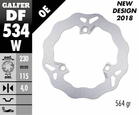 DF534W Galfer Disque de Frein Devant WAVE FIXED 230x4mm YAMAHA N MAX 125 ABS 2015