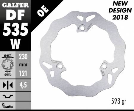 DF535W Galfer Disque de Frein Arrière WAVE FIXED 230x4.5mm YAMAHA N MAX 150 ABS 2015