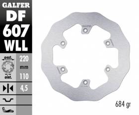 Galfer Disco Freno Posteriore WAVE FIXED SOLID 220x4.5mm HUSQVARNA 450 FC 2014