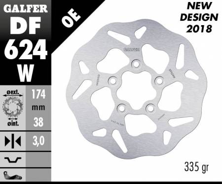 DF624W Galfer Disco de Freno Delantero WAVE FIXED 174x3mm ITALJET DRAGSTER 125 2000