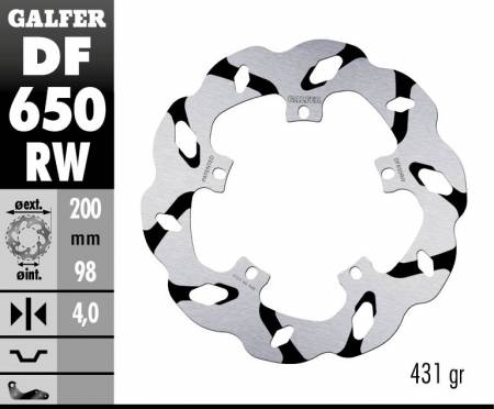 DF650RW Galfer Front Brake Disc WAVE FIXED GROOVED 200x4mm PIAGGIO HEXAGON GTX 250 (G) 2000