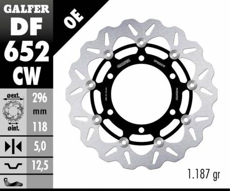 DF652CW Galfer Front Brake Disc WAVE FLOATING COMPLETE (C. ALU.) 296x5mm TRIUMPH TROPHY 900 (right) 1992 > 1993