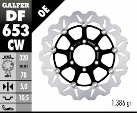 Galfer Front Brake Disc WAVE FLOATING COMPLETE (C. ALU.) 320x5mm TRIUMPH SPRINT RS 9552000