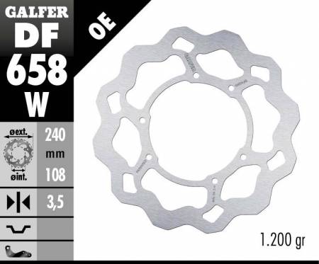 DF658W Galfer Front Brake Disc WAVE FIXED 240x3,5mm KTM EXC 50 1999