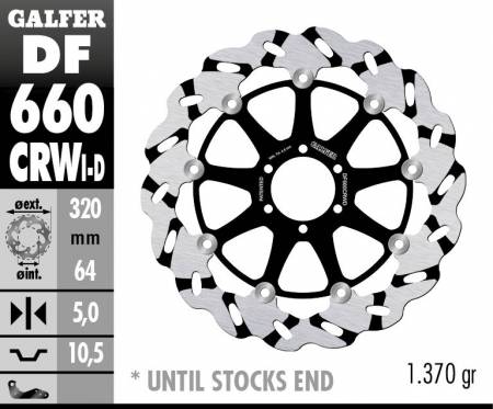 DF660CRWD Galfer Front Right Brake Disc WAVE FLOATING GROOVED 320x5mm CAGIVA RIVER 600 1995 > 1997