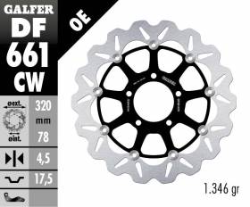 Galfer Front Brake Disc WAVE FLOATING COMPLETE (C. ALU.) 320x4,5mm TRIUMPH TIGER SPORT 1050 ABS 2013