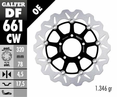 DF661CW Galfer Front Brake Disc WAVE FLOATING COMPLETE (C. ALU.) 320x4,5mm TRIUMPH TIGER 1050 ABS 2007