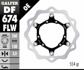 Galfer Front Brake Disc WAVE FLOATING (C. STEEL) 260x3mm HM CRE SIX COMPETICION 2009