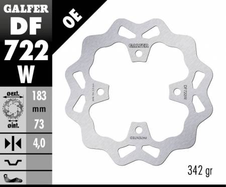 DF722W Galfer Front Brake Disc WAVE FIXED 183x4mm POLARIS MAGNUM 325 All Models 2000 > 2001