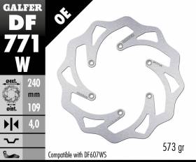 Galfer Disco de Freno Trasero WAVE FIXED 240x4mm KTM 690 SMC R ABS 2013 > 2015