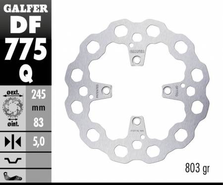 DF775Q Galfer Rear Brake Disc CUBIQ FIXED 245x5mm DUCATI PANIGALE V4 2018 > 2023
